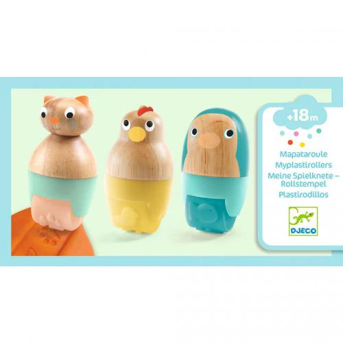 Djeco My plastirollers - Carimbos rolantes de animais p/plasticina