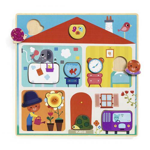 Djeco Puzzle combinar peças tema casa