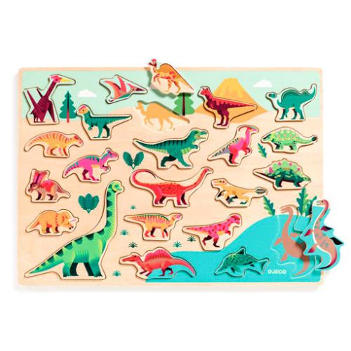 Djeco Puzzle de Madeira 22 peças - Dinossauros