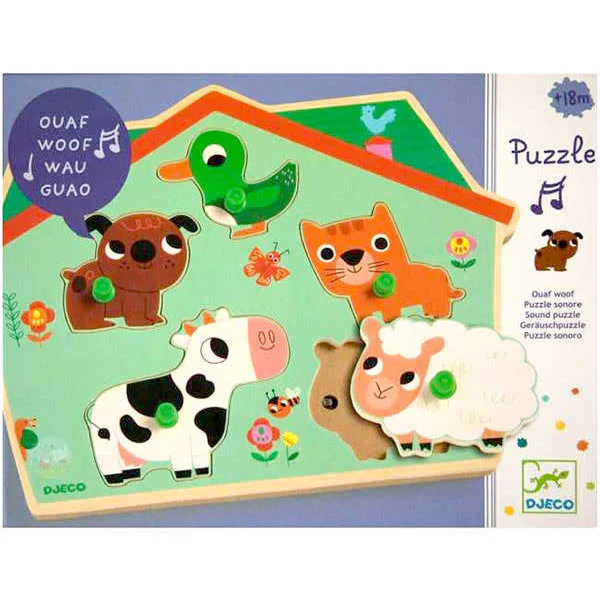 Djeco puzzle musical de madeira Animais da Quinta - Image 3