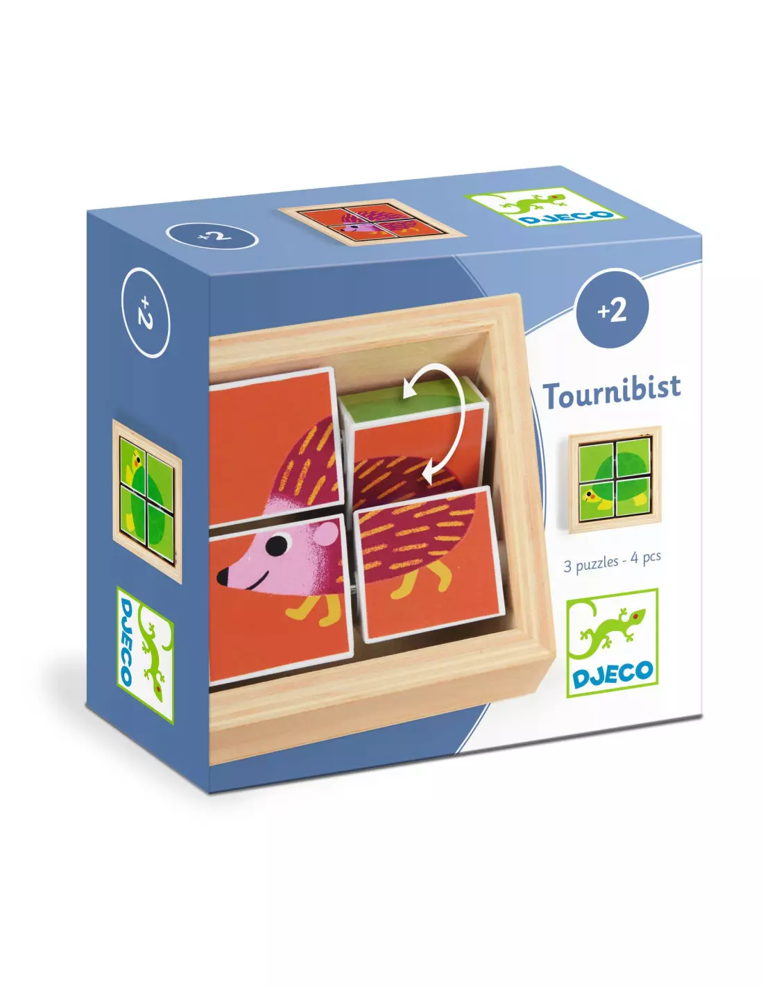 Djeco Tournibist - Puzzle blocos de madeira c/animais