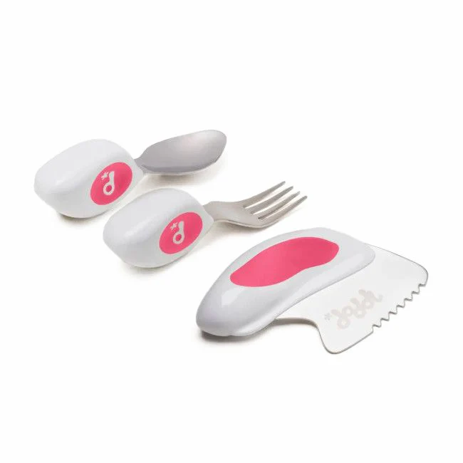 Doddl 3 talheres infantis de aprendizagem rosa - Image 2