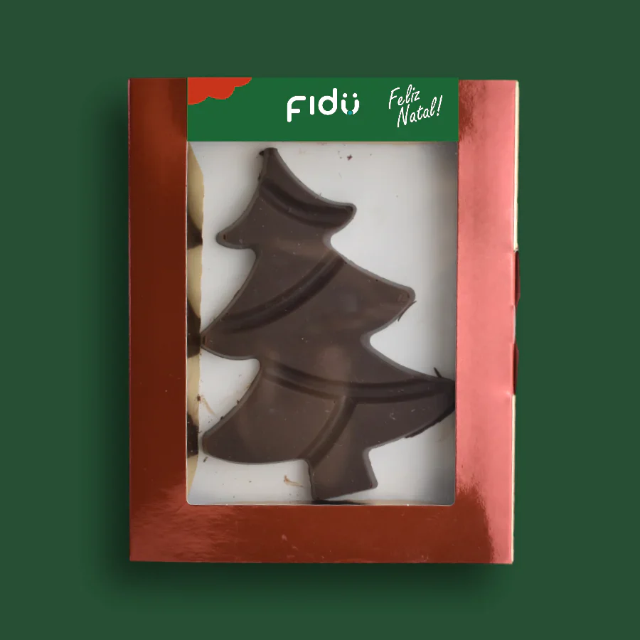 Fidu Árvore de Natal Tablete de Chocolate Leite de Coco 47% Cacau BIO 80g