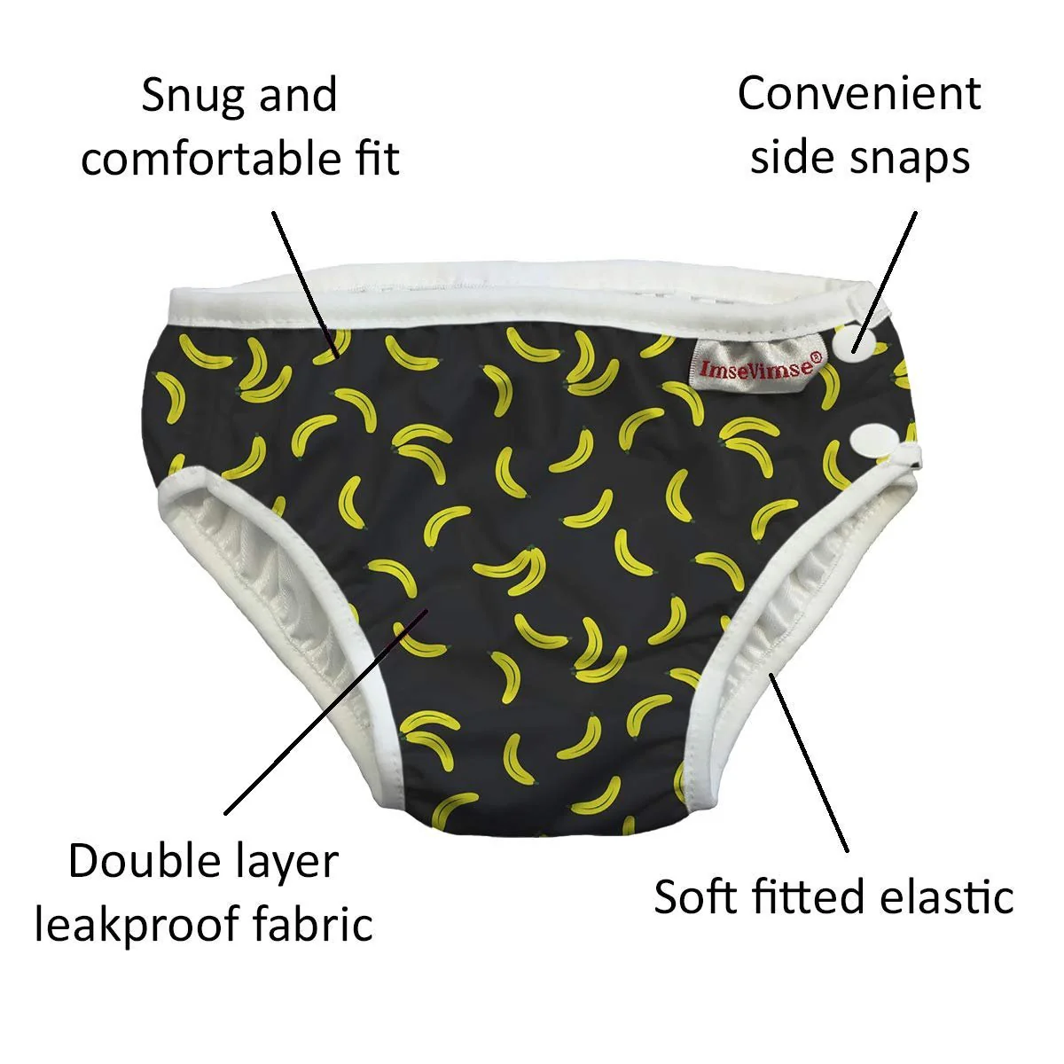 Imsevimse Cueca / fralda reutilizável de praia / piscina Zig Zag amarelo 6/8kg - Image 2