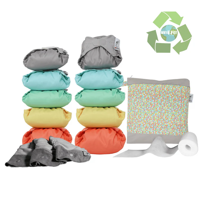Close 10 Fraldas Reutilizáveis Pack Bambu Pastel * por encomenda