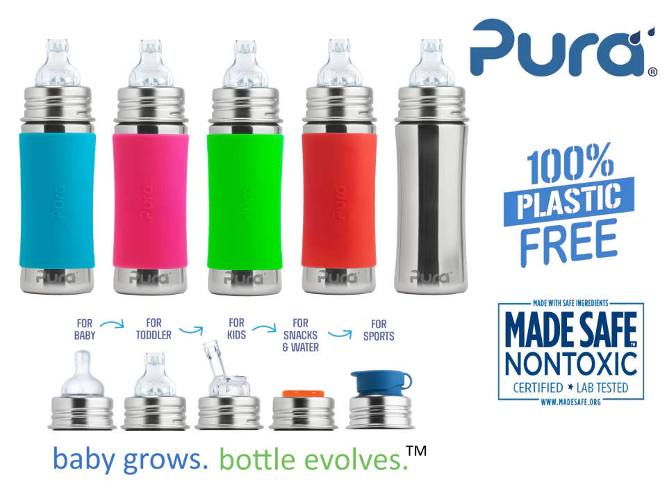 Pura Garrafa De Aço Inoxidável / biberão evolutivo 150ml Tetina +0 - Image 6