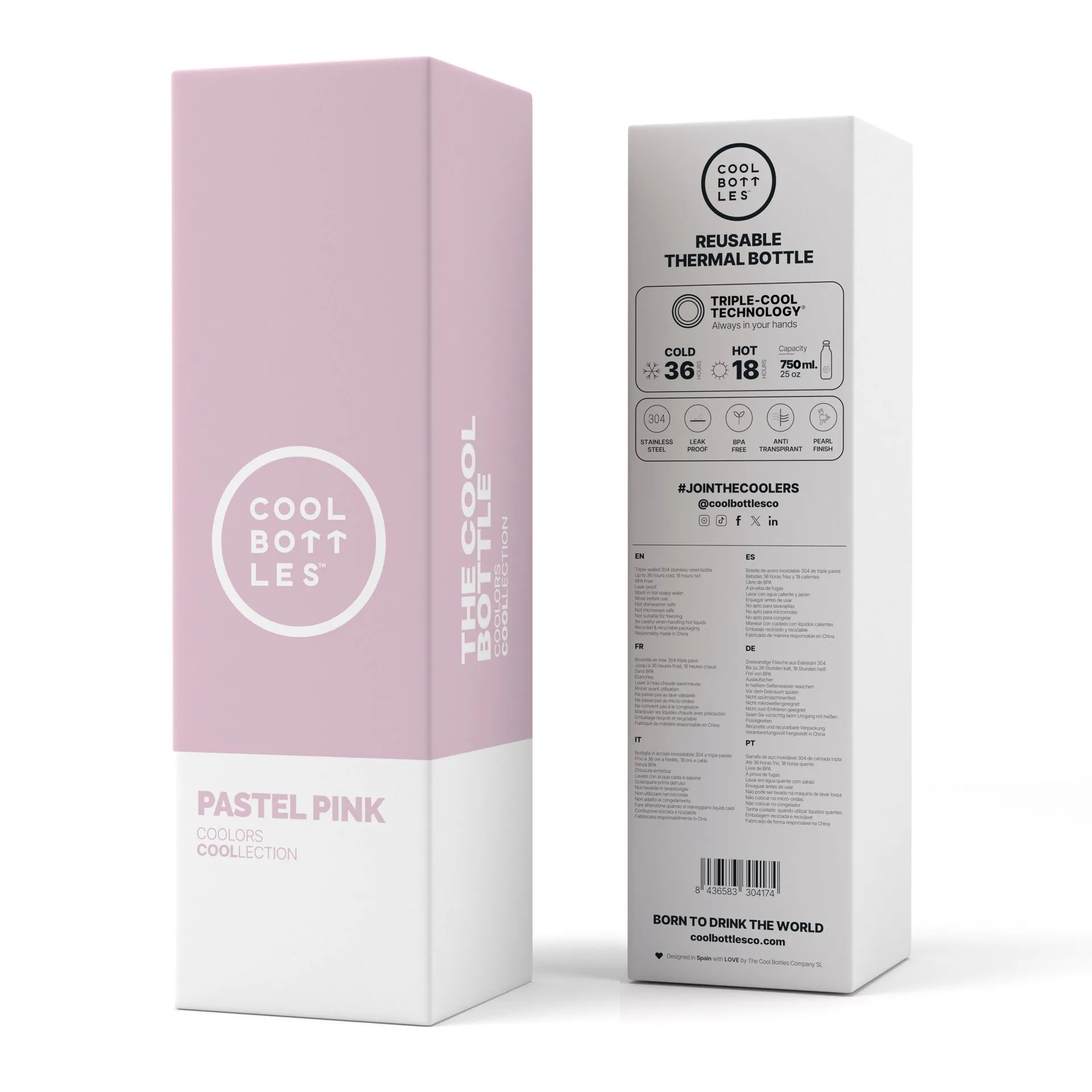 Garrafa Térmica Cool Bottles - Pastel Pink 500ml - Image 3