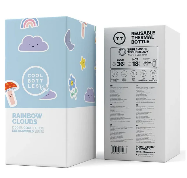 Garrafa Térmica Cool Bottles - Rainbow Clouds 350ml - Image 4