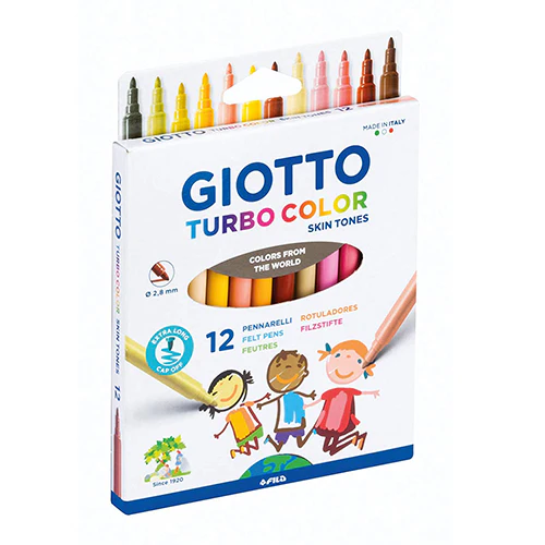 Giotto caixa de 12 marcadores cor de pele ponta fina Skin Tones