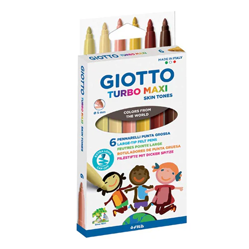 Giotto caixa de 6 marcadores cor de pele jumbo ponta grossa Skin Tones - Image 2
