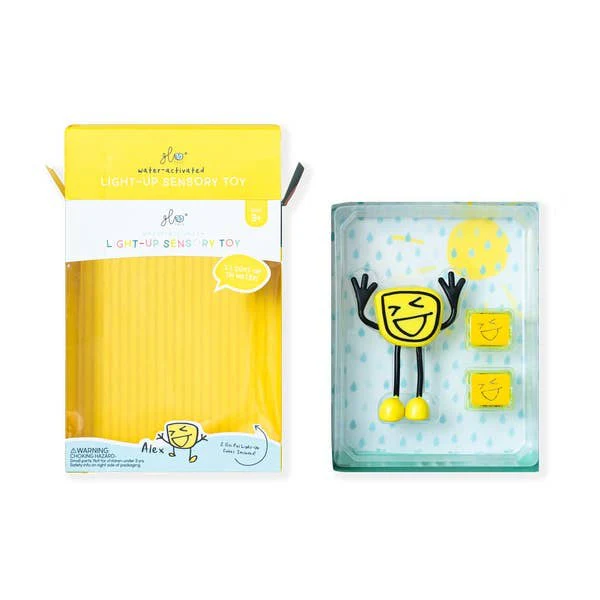 GloPals Conjunto de boneco com 2 Cubos de luz Alex Amarelo - Image 4