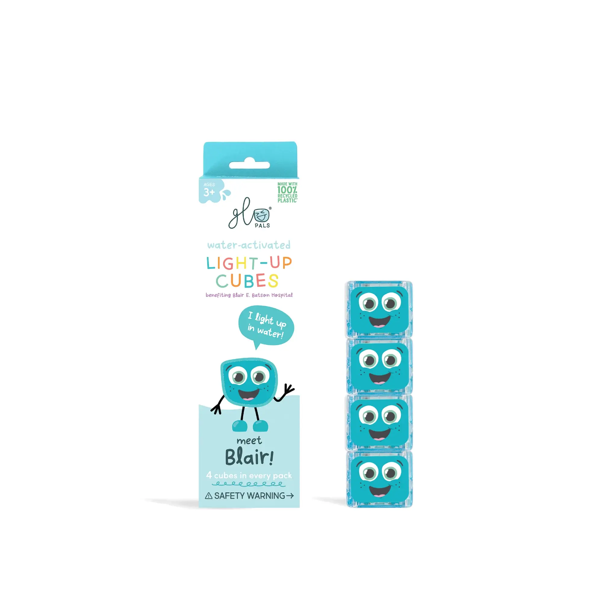 GloPals Cubos de Luz para água 4unid Blair Azul