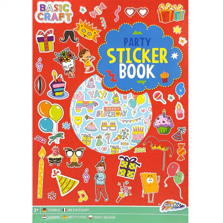 Grafix Livro de colorir A4 + stickers Festa