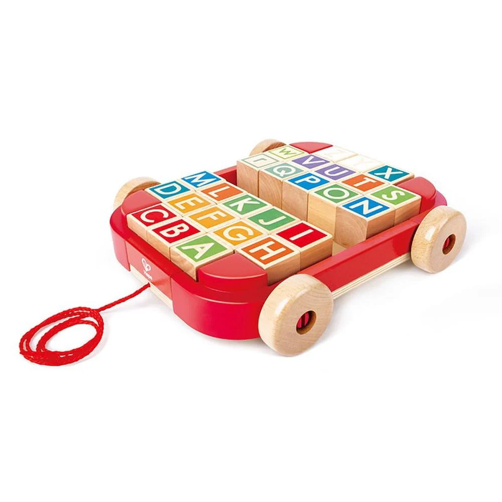 Hape Carro de Puxar e empurrar com blocos de madeira - Image 2