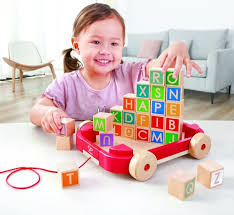 Hape Carro de Puxar e empurrar com blocos de madeira - Image 5