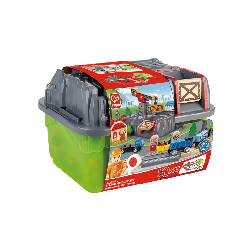 Hape Kit Construção cidade e comboio 50 peças