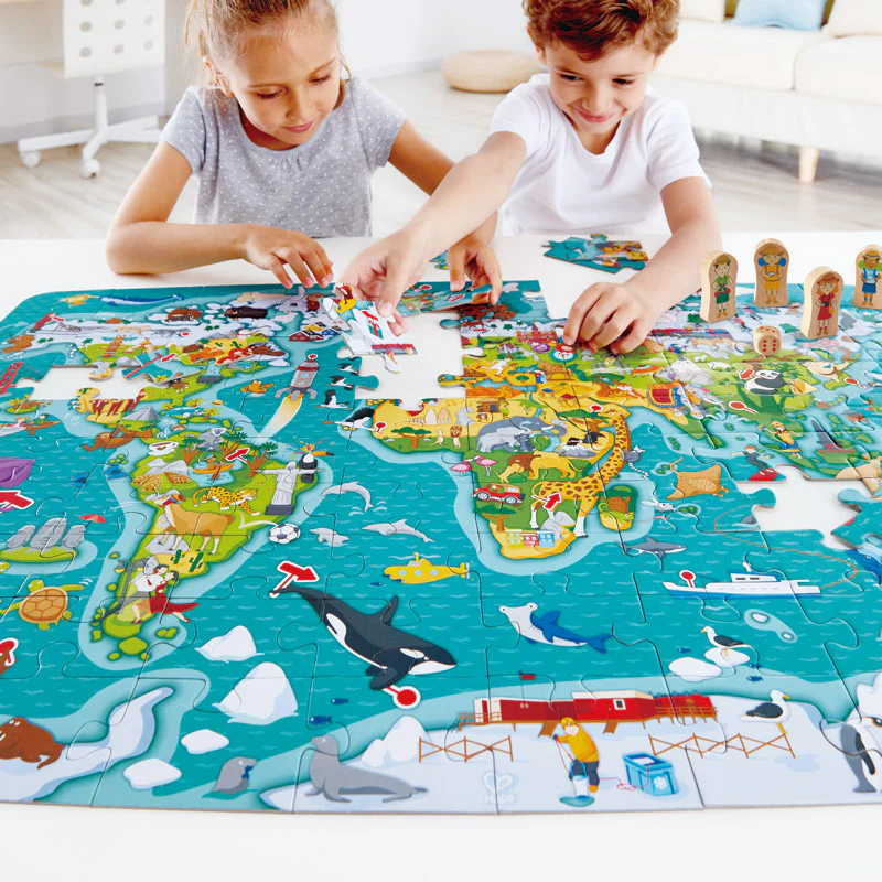Hape Puzzle de observação do mundo 2 em 1 com jogo - Image 2