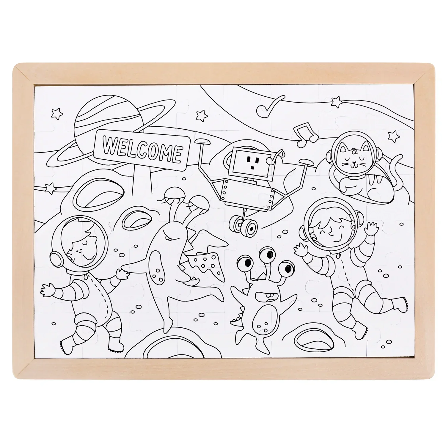 Hape Puzzle de madeira Amigos no espaço 2 em 1 - Image 3