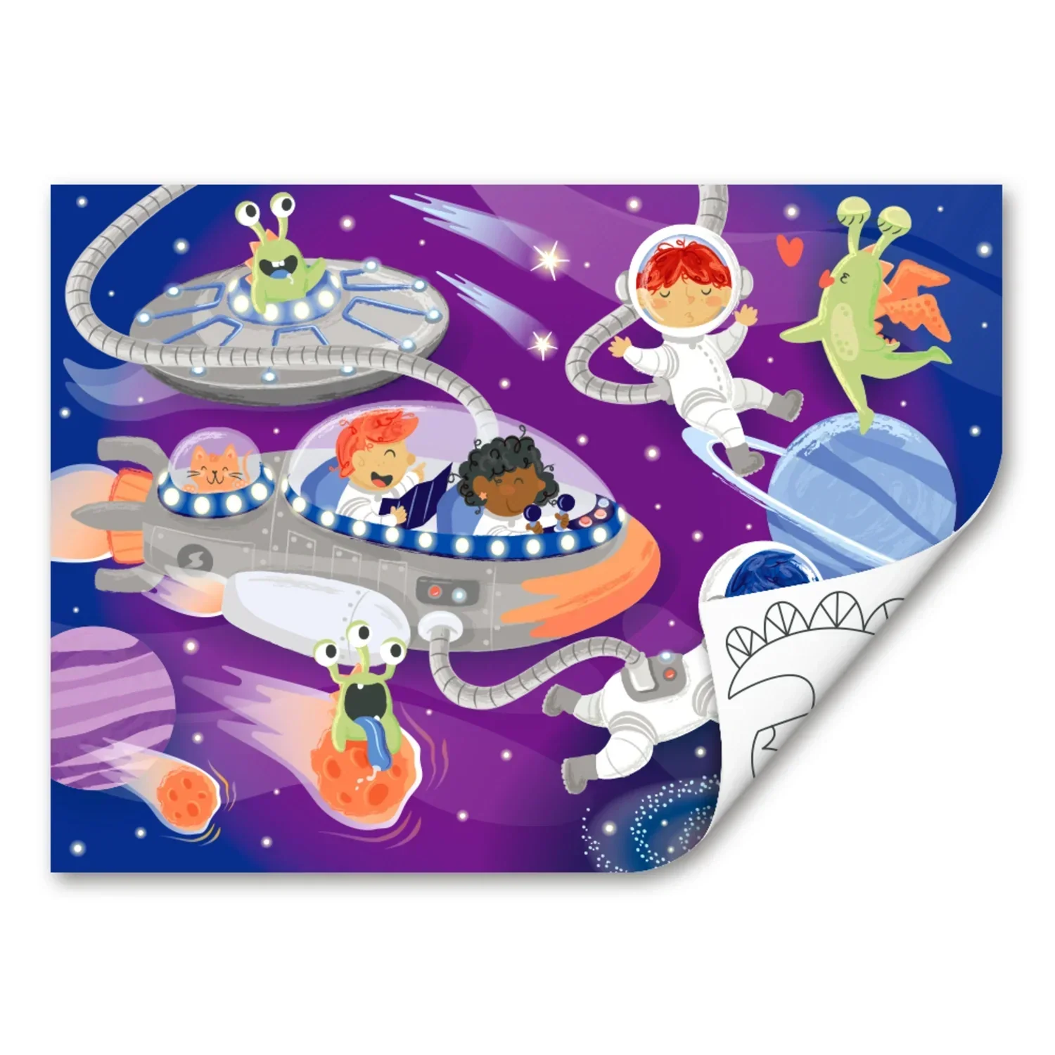 Hape Puzzle de madeira Amigos no espaço 2 em 1 - Image 7