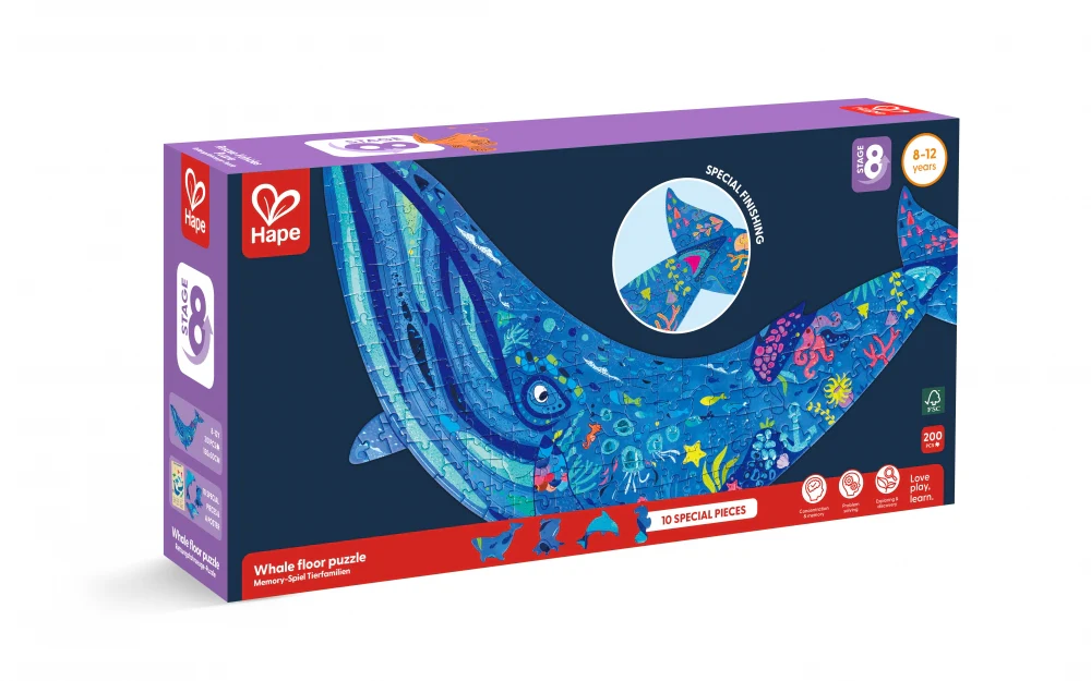 Hape Puzzle Baleia Brilhante 200 peças