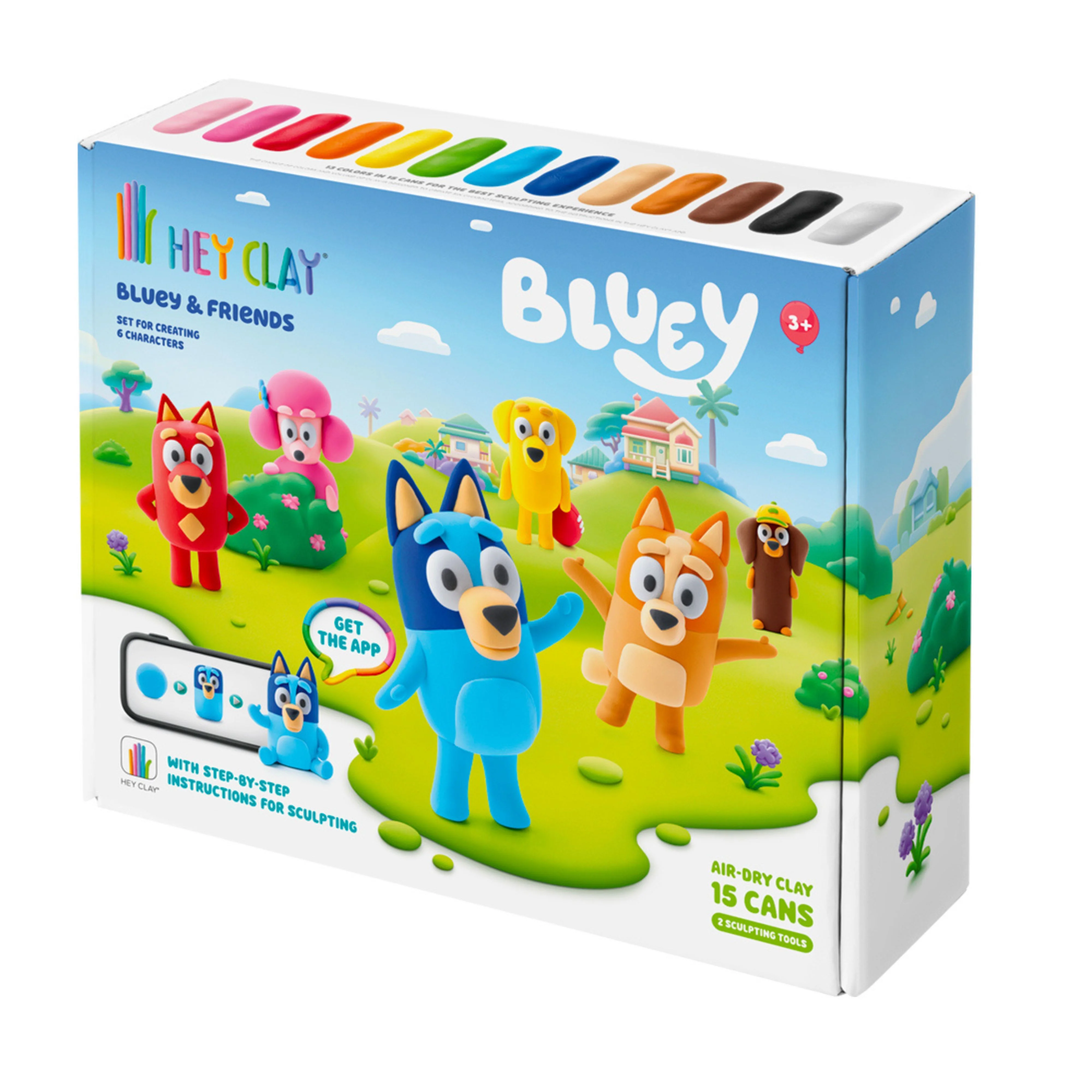 HEY CLAY - Conjunto de Pasta de Modelar Bluey e Amigos