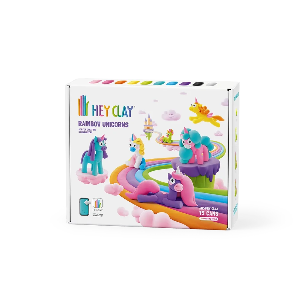 HEY CLAY - Conjunto de Pasta de Modelar Rainbown Unicorns