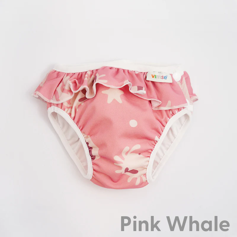 ImseVimse Cueca / fralda reutilizável de praia / piscina Whale rosa 6/10kg