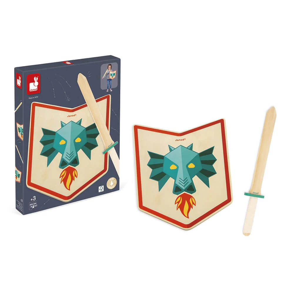 Janod Conjunto de escudo e espada em madeira Dragão - Image 10