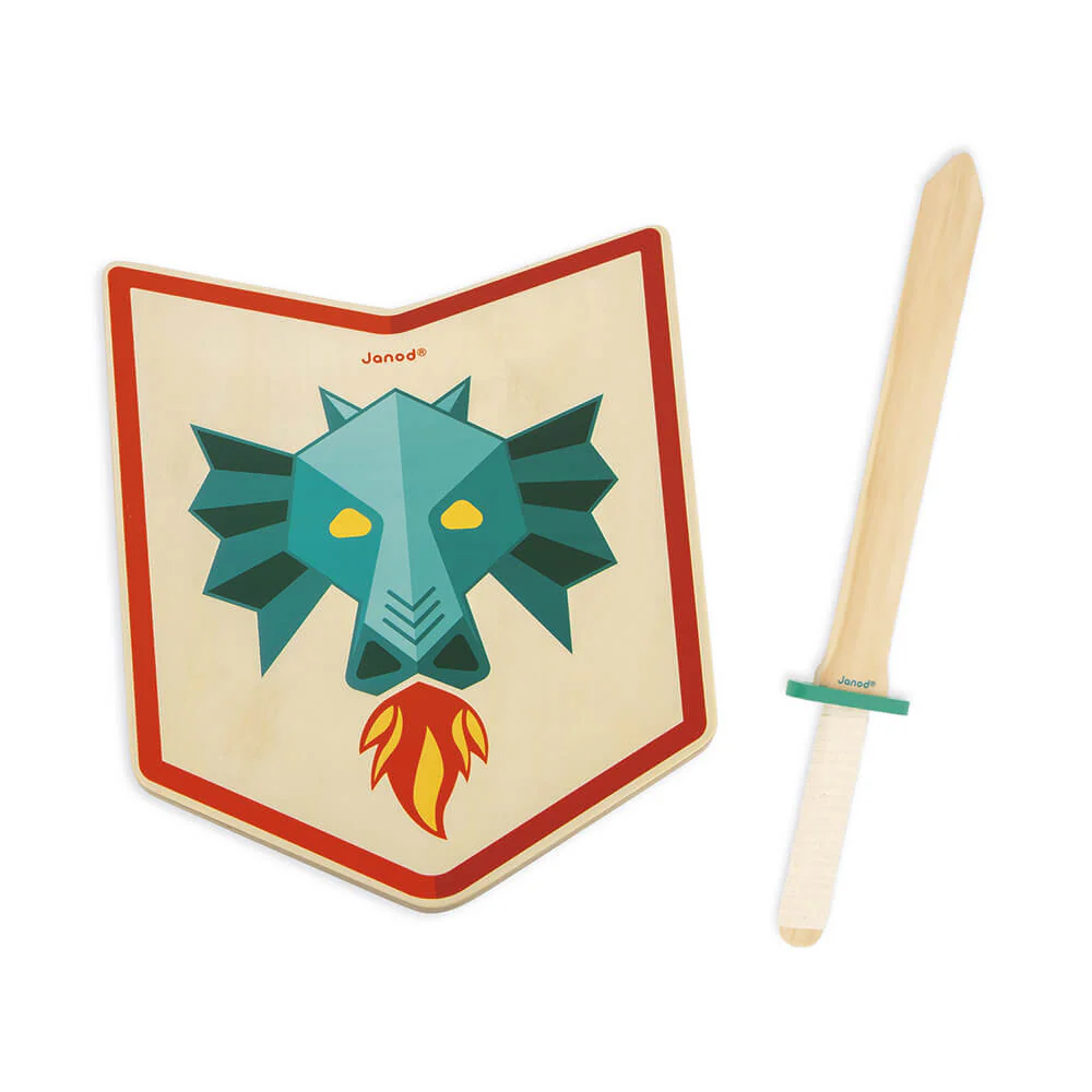 Janod Conjunto de escudo e espada em madeira Dragão - Image 13