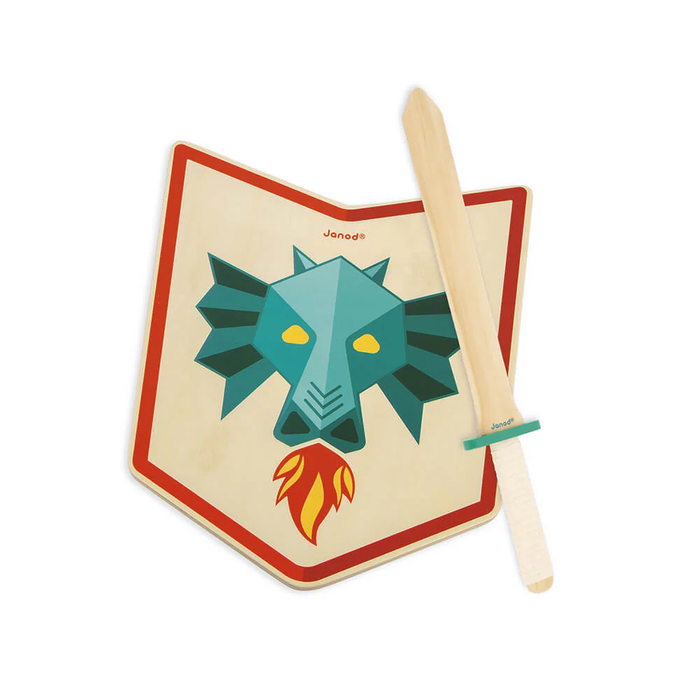 Janod Conjunto de escudo e espada em madeira Dragão - Image 7