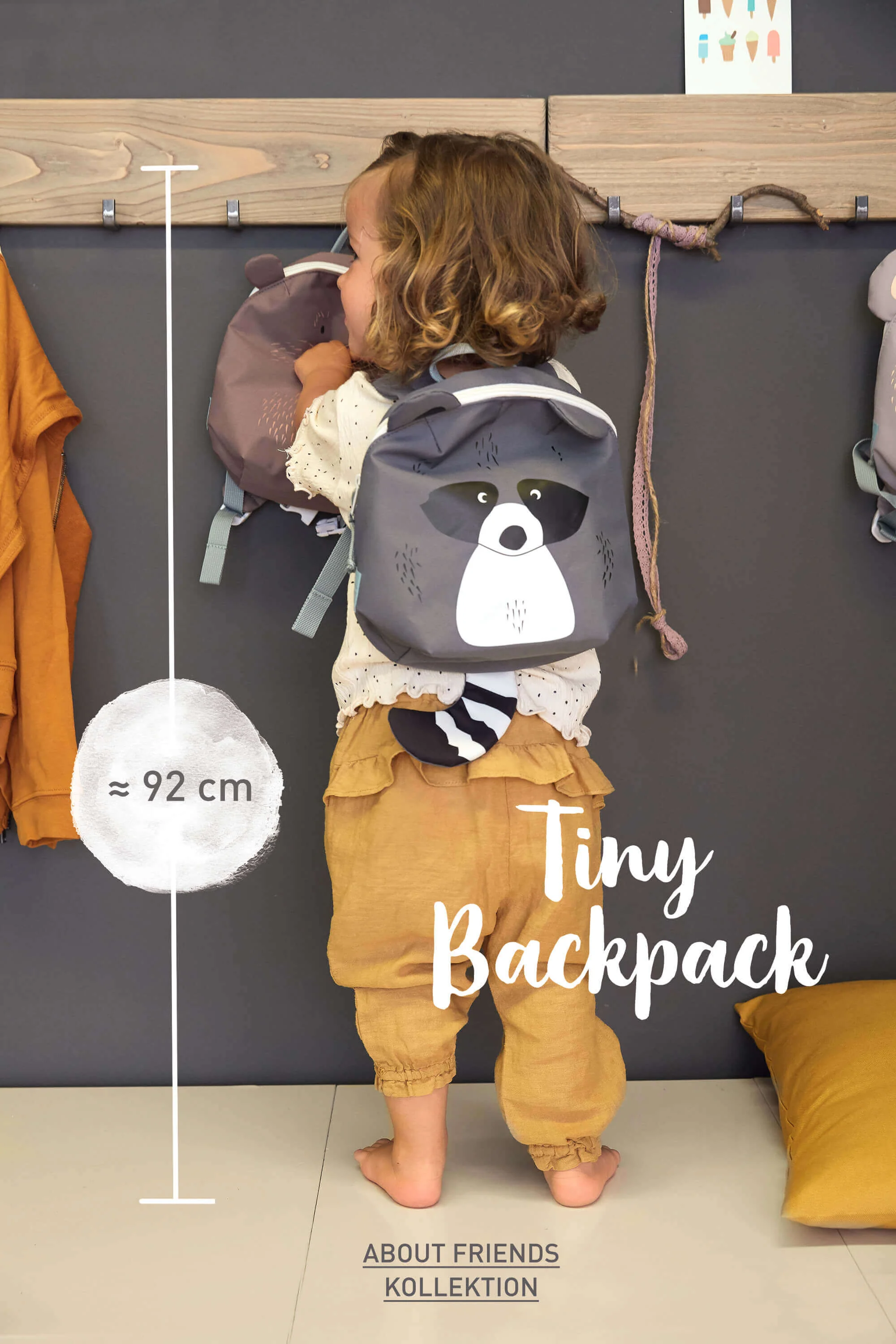 Lassig Mochila infantil pré-escolar mini About Friends Bear Brown - Image 7