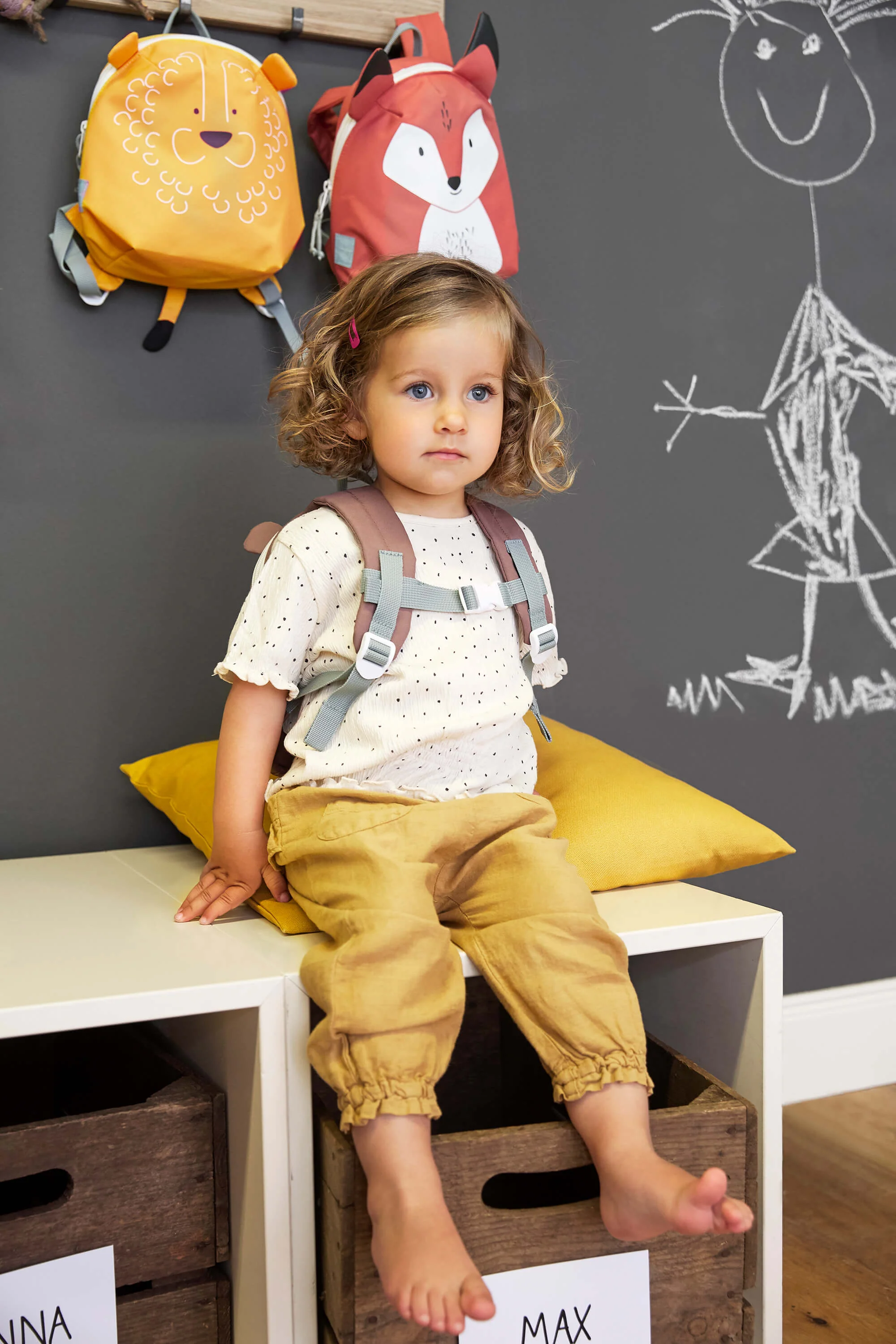 Lassig Mochila infantil pré-escolar mini About Friends Bear Brown - Image 8