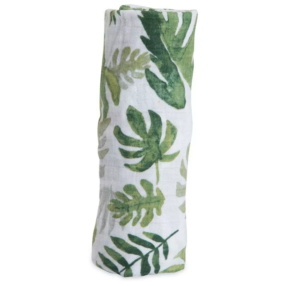 Little Unicorn Fralda Muselina 100% algodão Tropical Leaf 120x120 - Image 5