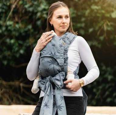 Mei tai Fidella FlyTai Babysize Palm Trees Dove Blue - Image 2
