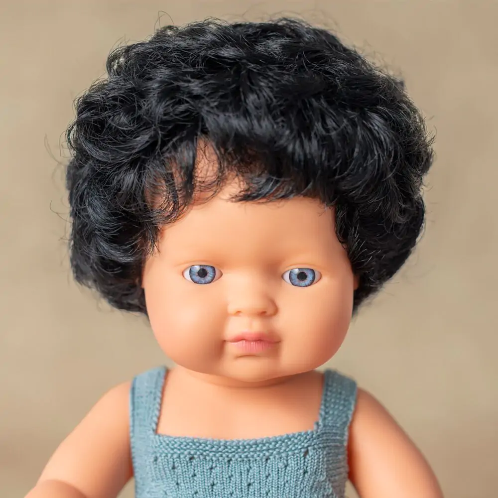 Miniland Boneco bebé Caucasiano com cabelo preto 38cm - Image 3