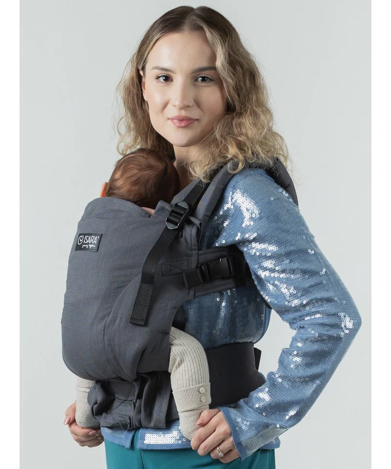 Mochila Isara THE One Ajustável GRAPHITE LINEN * por encomenda - Image 3