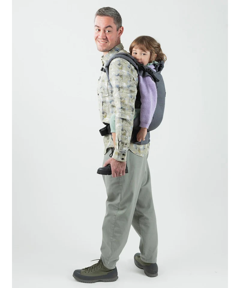 Mochila Isara THE One Ajustável GRAPHITE LINEN * por encomenda - Image 4
