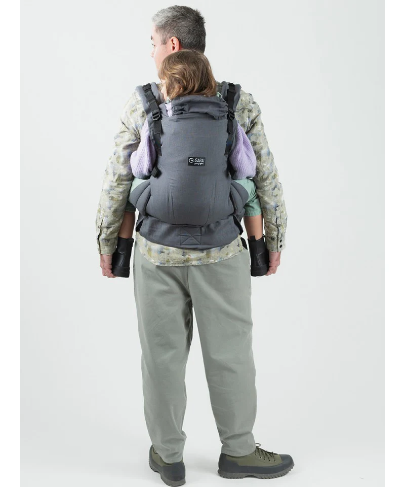 Mochila Isara THE One Ajustável GRAPHITE LINEN * por encomenda - Image 5