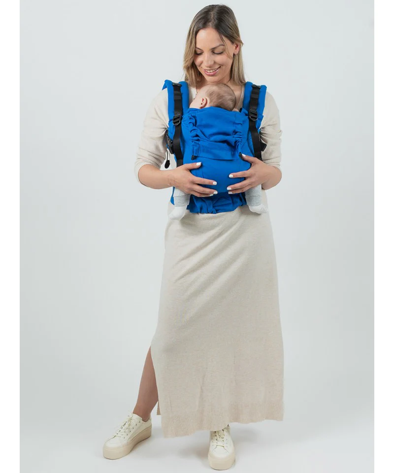 Mochila Isara THE One Ajustável IRIS BLUE BAMBOO * por encomenda - Image 4