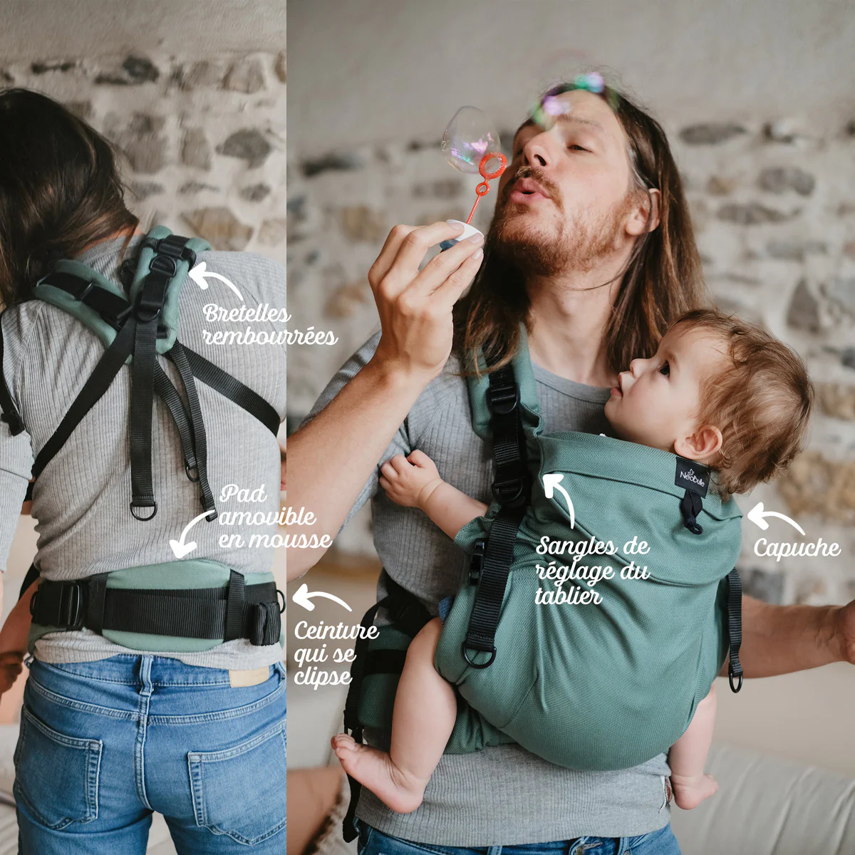 Mochila Neobulle Ajustável ToddlerSize Vert - Image 4