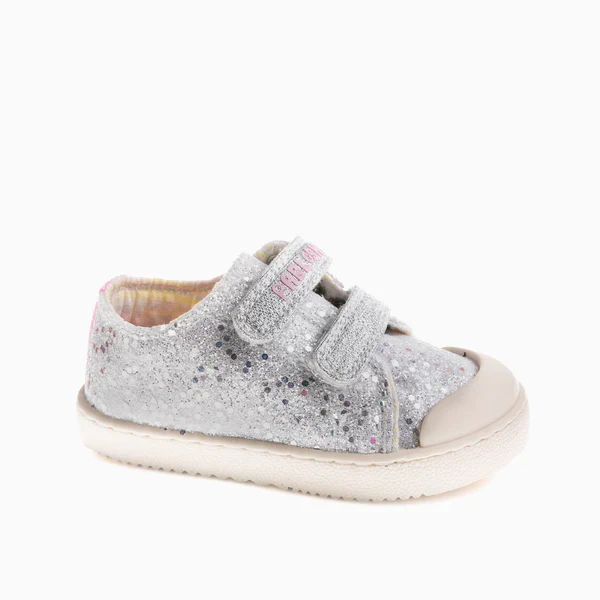 Pablosky Barefoot Sapatilha Lona Glitter Prata
