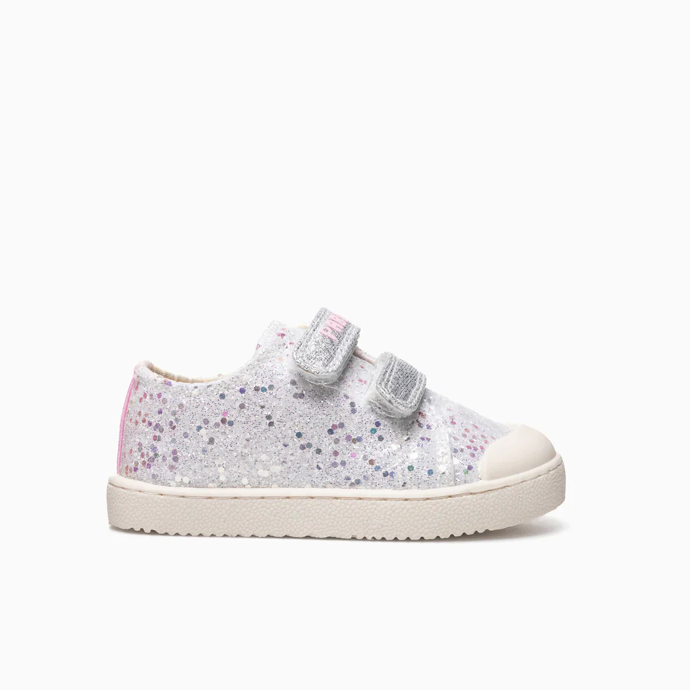 Pablosky Barefoot Sapatilha Lona Glitter Prata - Image 2