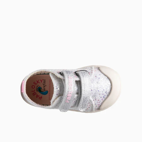 Pablosky Barefoot Sapatilha Lona Glitter Prata - Image 4