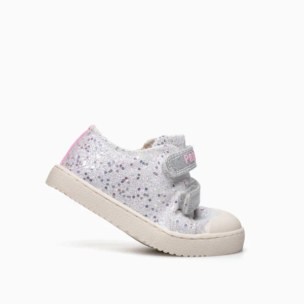 Pablosky Barefoot Sapatilha Lona Glitter Prata - Image 5