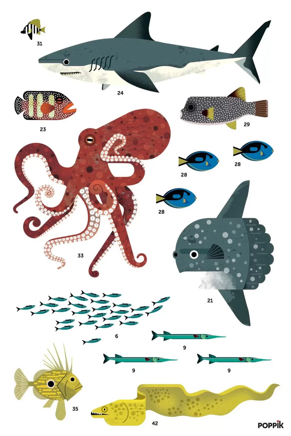 Poppik DISCOVERY - poster com autocolantes Oceanos - Image 3