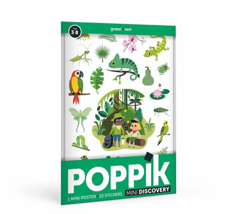 Poppik Mini DISCOVERY - poster com autocolantes Jungle