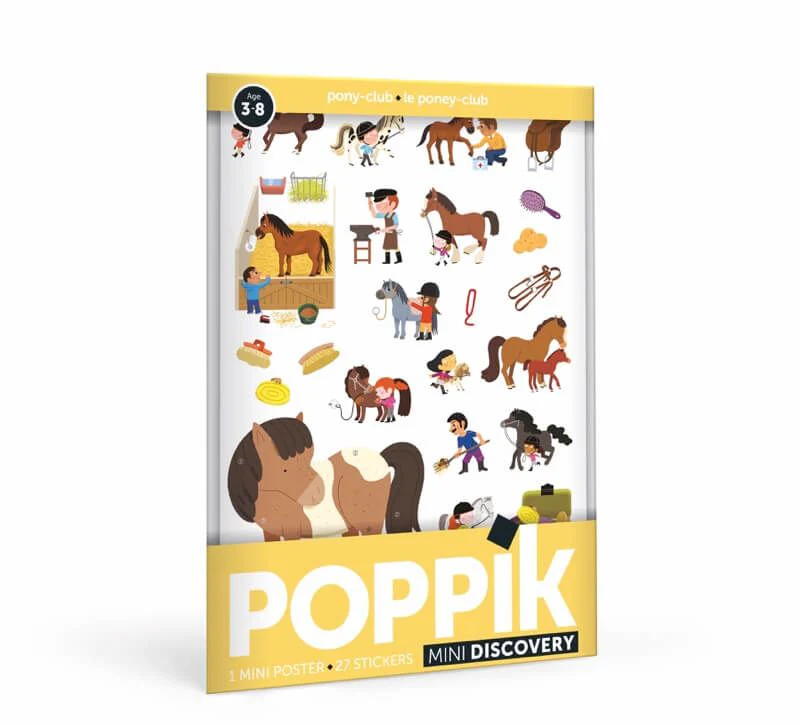 Poppik Mini DISCOVERY - poster com autocolantes Pony Club