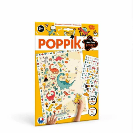 Poppik  - Poster com autocolantes Dinossauros