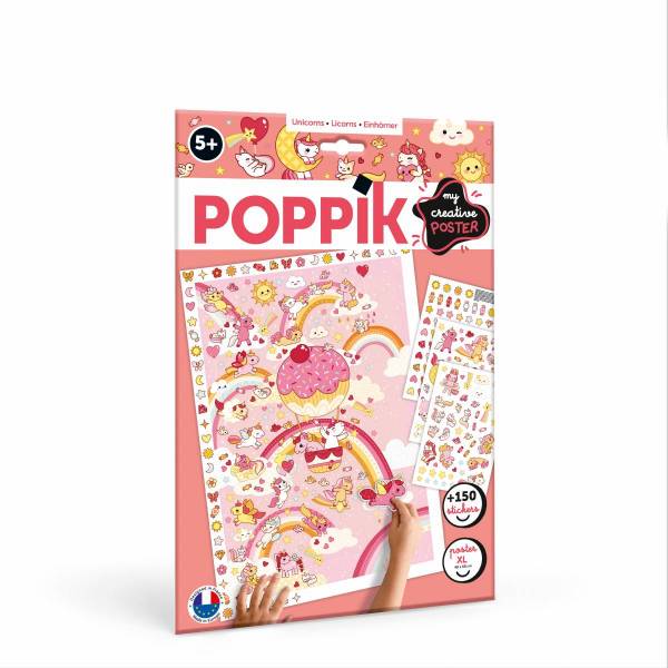 Poppik  - Poster com autocolantes Unicórnios