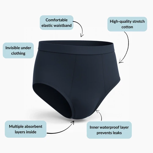 Pupus Cuecas absorvente para Crianças e Adolescentes [Cor: Black] * por encomenda - Image 4